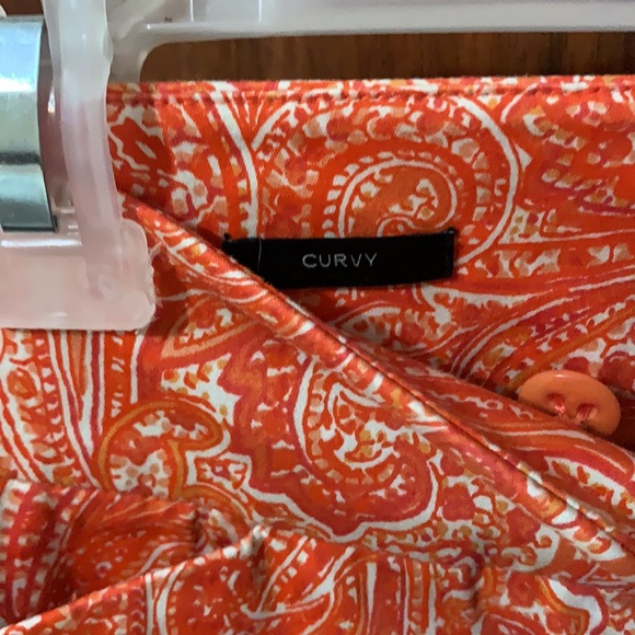 Talbots orange paisley Capri dress pants - Picture 3 of 5